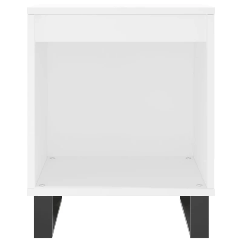 Lot de 2 tables de chevet avec compartiment ouvert 40 x 35 x 50 cm bois d’ingénierie blanc DEC034934