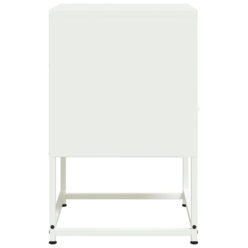 Lot de 2 tables de chevet avec tiroir et compartiment ouvert 36 x 39 x 60,5 cm acier blanc DEC034870