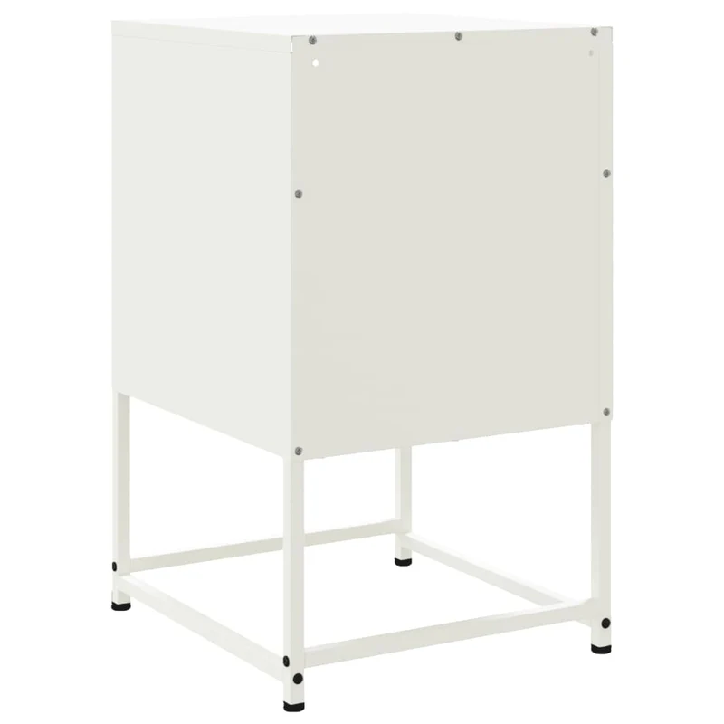 Lot de 2 tables de chevet avec tiroir et compartiment ouvert 36 x 39 x 60,5 cm acier blanc DEC034870