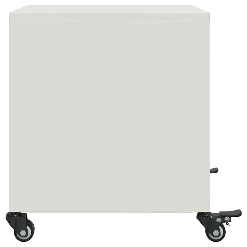Lot de 2 tables de chevet sur roulettes avec tiroirs 36 x 39 x 43,5 cm acier blanc DEC034863