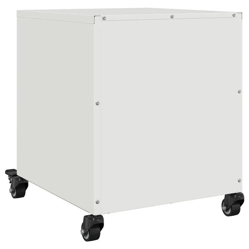 Lot de 2 tables de chevet sur roulettes avec tiroirs 36 x 39 x 43,5 cm acier blanc DEC034863