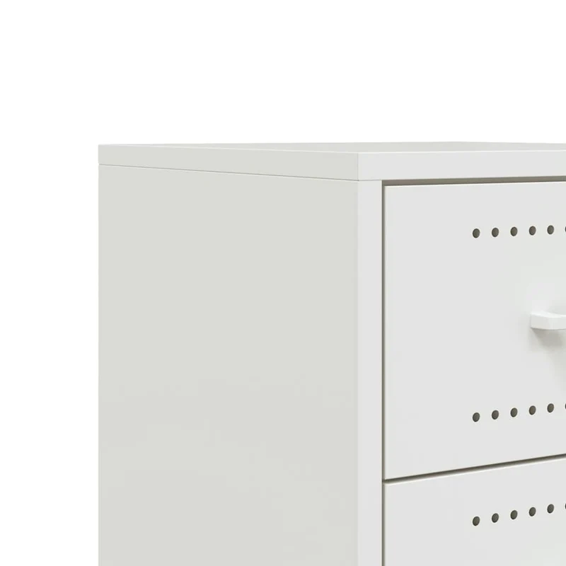 Lot de 2 tables de chevet sur roulettes avec tiroirs 36 x 39 x 43,5 cm acier blanc DEC034863