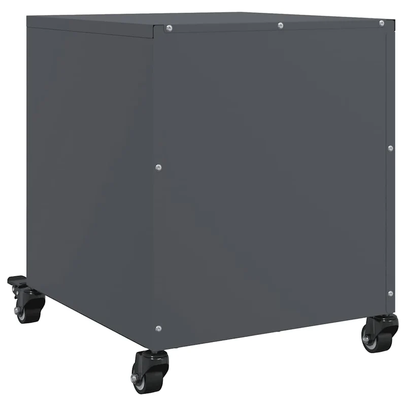 Lot de 2 tables de chevet sur roulettes avec tiroirs 36 x 39 x 43,5 cm acier anthracite DEC034822