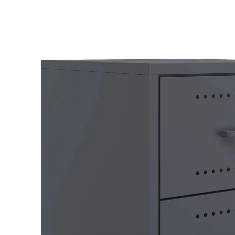 Lot de 2 tables de chevet sur roulettes avec tiroirs 36 x 39 x 43,5 cm acier anthracite DEC034822