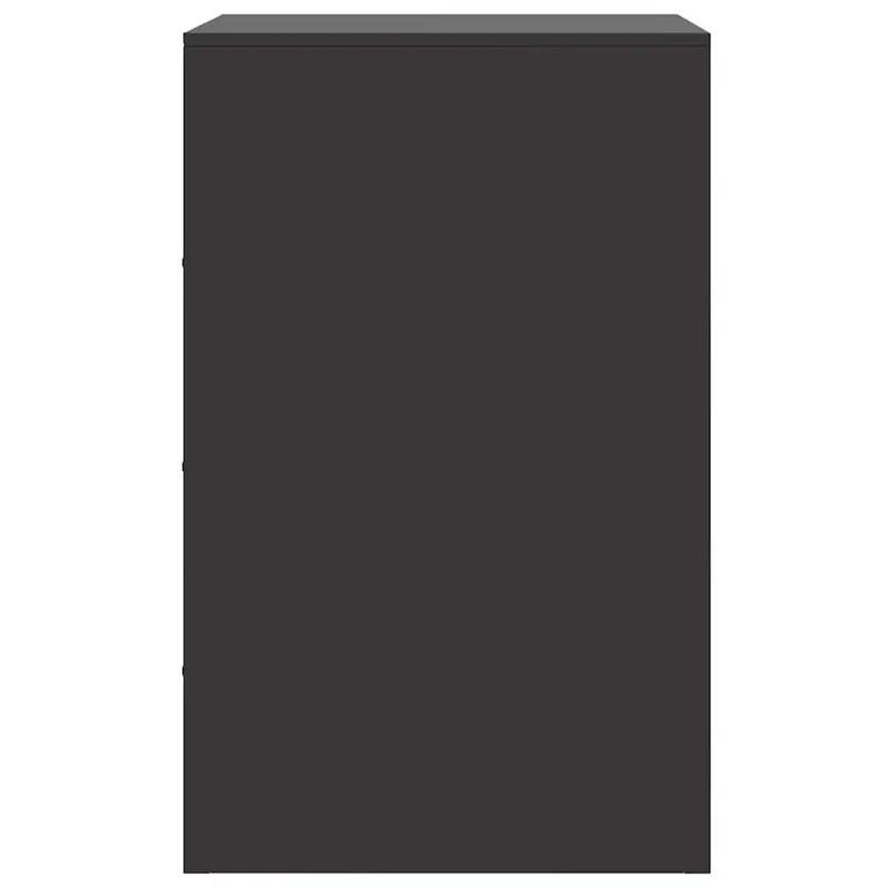 Lot de 2 tables de chevet avec 3 tiroirs 34,5 x 39 x 62 cm acier noir DEC035464
