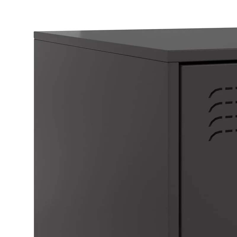 Lot de 2 tables de chevet avec 3 tiroirs 34,5 x 39 x 62 cm acier noir DEC035464