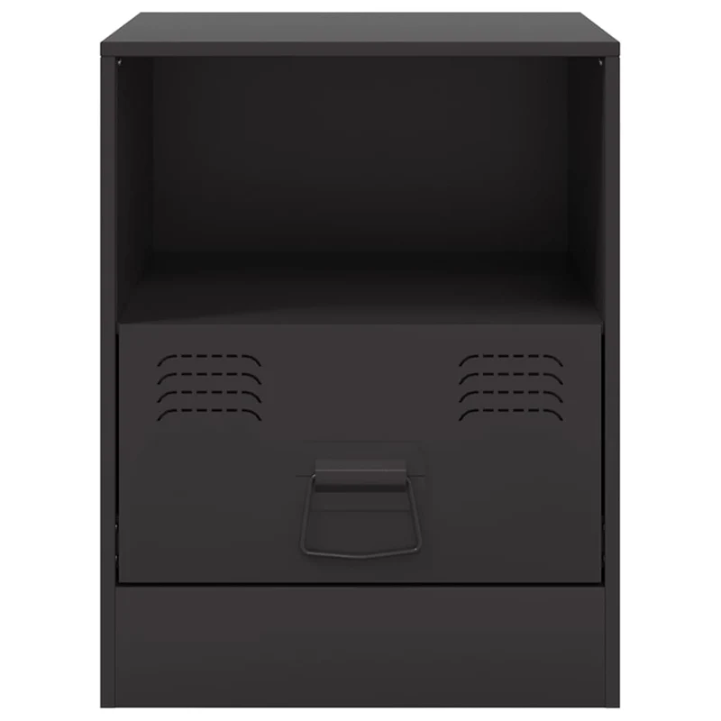 Lot de 2 tables de chevet avec tiroir et compartiment ouvert 34,5 x 39 x 44 cm acier noir DEC035462