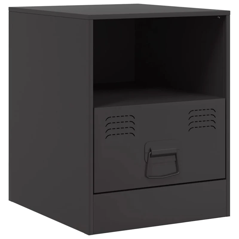 Lot de 2 tables de chevet avec tiroir et compartiment ouvert 34,5 x 39 x 44 cm acier noir DEC035462