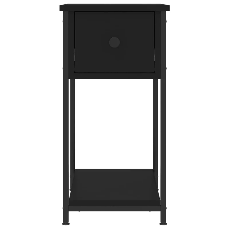 Lot de 2 tables de chevet avec tiroir et étagère 30 x 60 x 60 cm bois d’ingénierie noir DEC035457