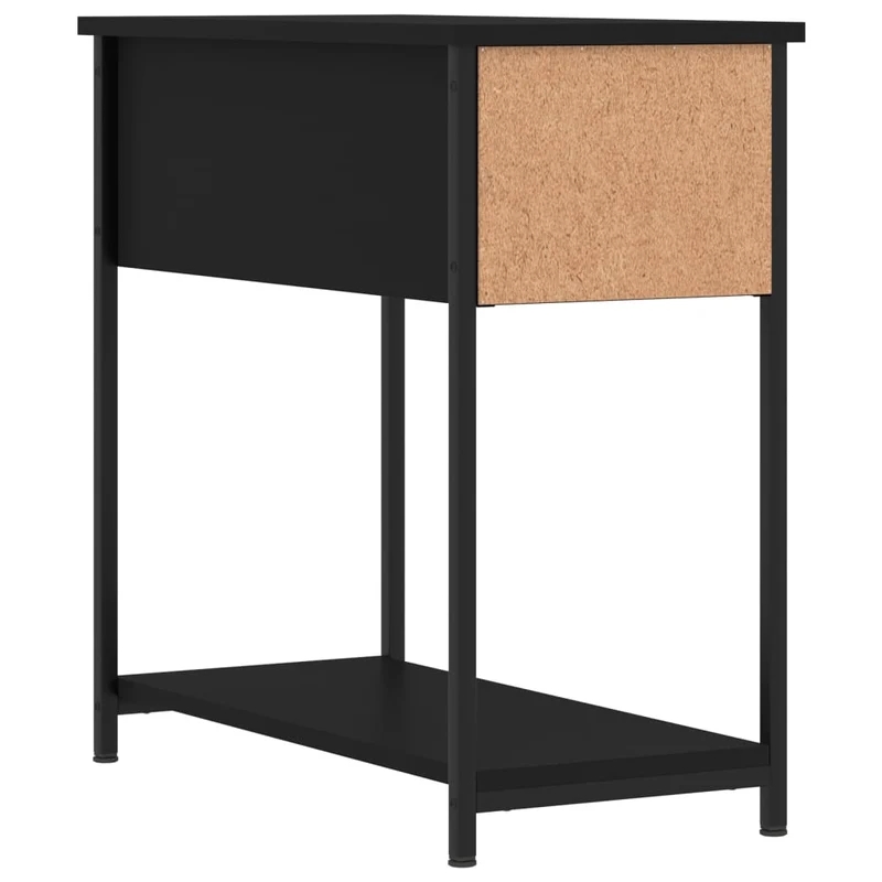 Lot de 2 tables de chevet avec tiroir et étagère 30 x 60 x 60 cm bois d’ingénierie noir DEC035457