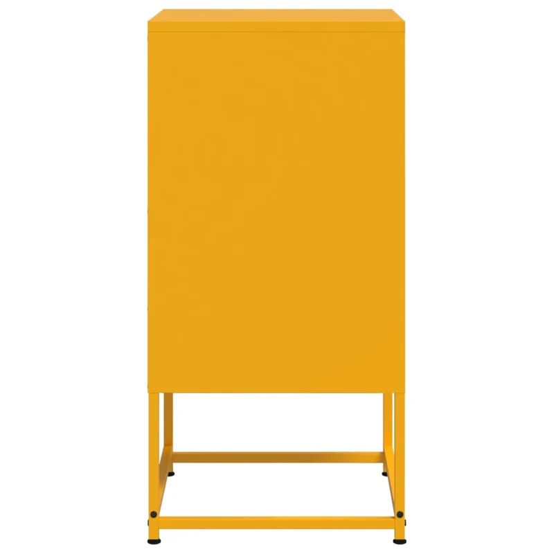 Lot de 2 tables de chevet avec compartiment avec porte et ouvert 36 x 39 x 78 cm acier jaune moutarde DEC035435