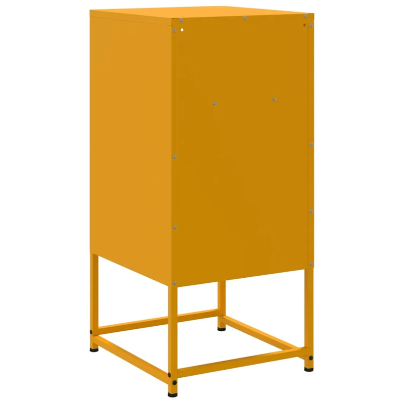 Lot de 2 tables de chevet avec compartiment avec porte et ouvert 36 x 39 x 78 cm acier jaune moutarde DEC035435