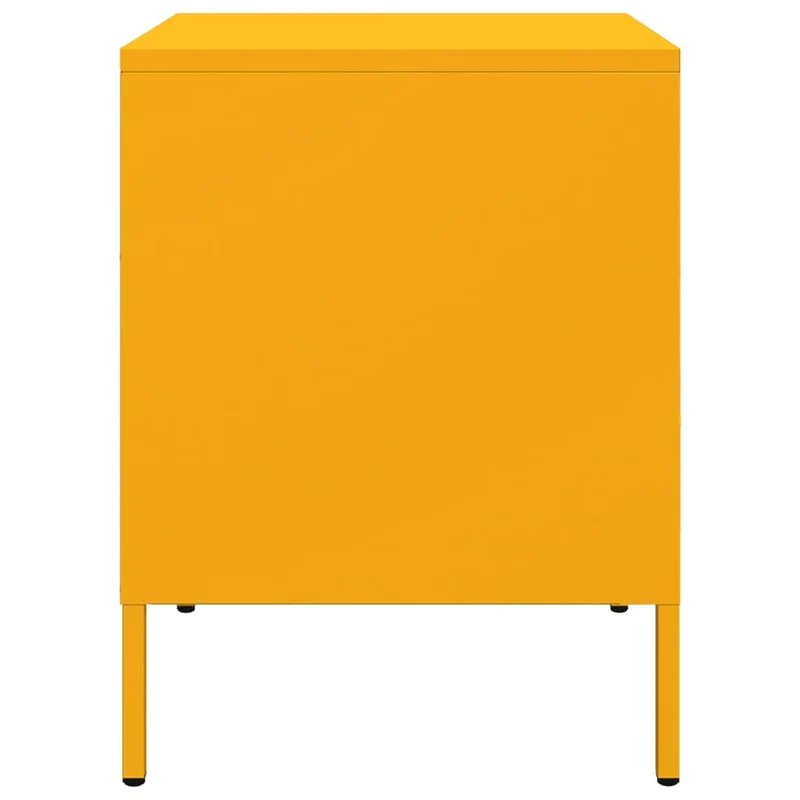 Lot de 2 tables de chevet avec tiroir et compartiment ouvert 36 x 39 x 50,5 cm acier jaune moutarde DEC035428