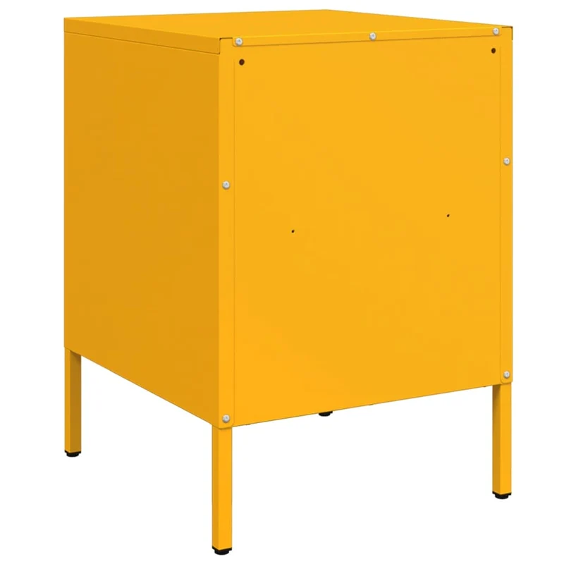 Lot de 2 tables de chevet avec tiroir et compartiment ouvert 36 x 39 x 50,5 cm acier jaune moutarde DEC035428