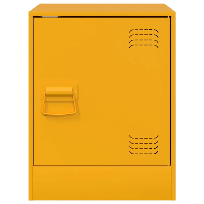 Lot de 2 tables de chevet avec compartiment avec porte 34,5 x 39 x 44 cm acier jaune moutarde DEC035419