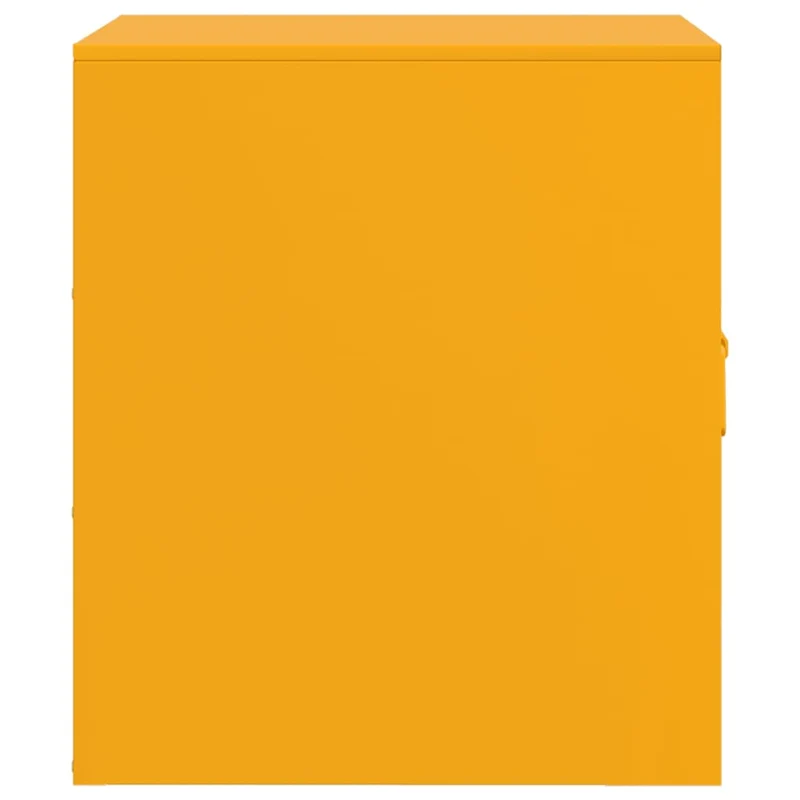 Lot de 2 tables de chevet avec compartiment avec porte 34,5 x 39 x 44 cm acier jaune moutarde DEC035419