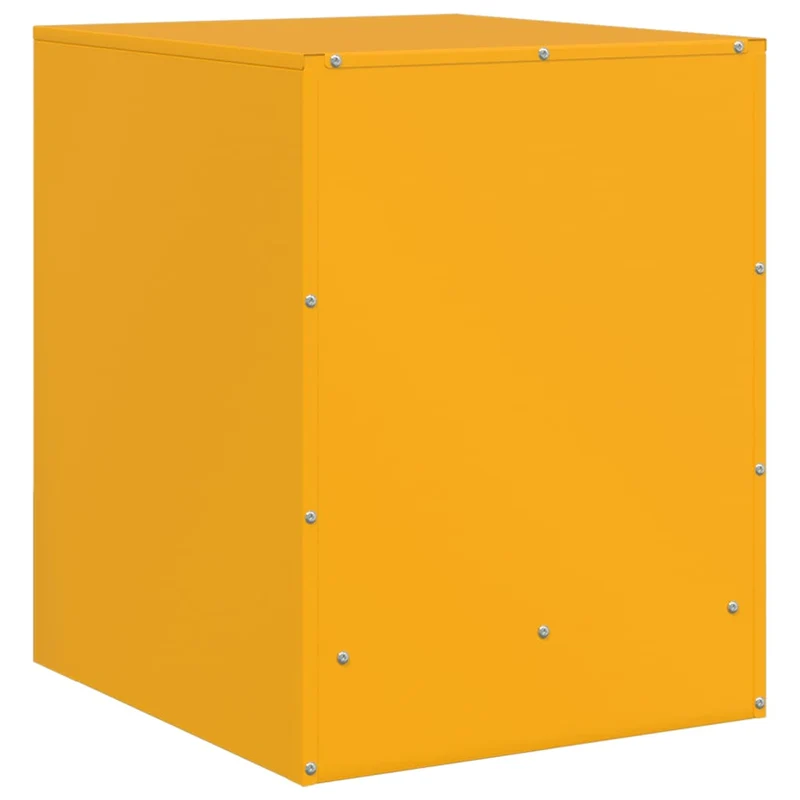 Lot de 2 tables de chevet avec compartiment avec porte 34,5 x 39 x 44 cm acier jaune moutarde DEC035419