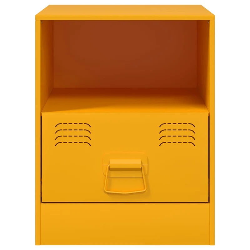Lot de 2 tables de chevet avec tiroir et compartiment ouvert 34,5 x 39 x 44 cm acier jaune DEC035418