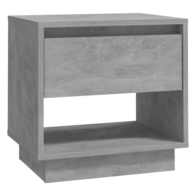 Lot de 2 tables de chevet avec tiroirs et étagère 45 x 34 x 44 cm bois d'ingénierie gris DEC035402