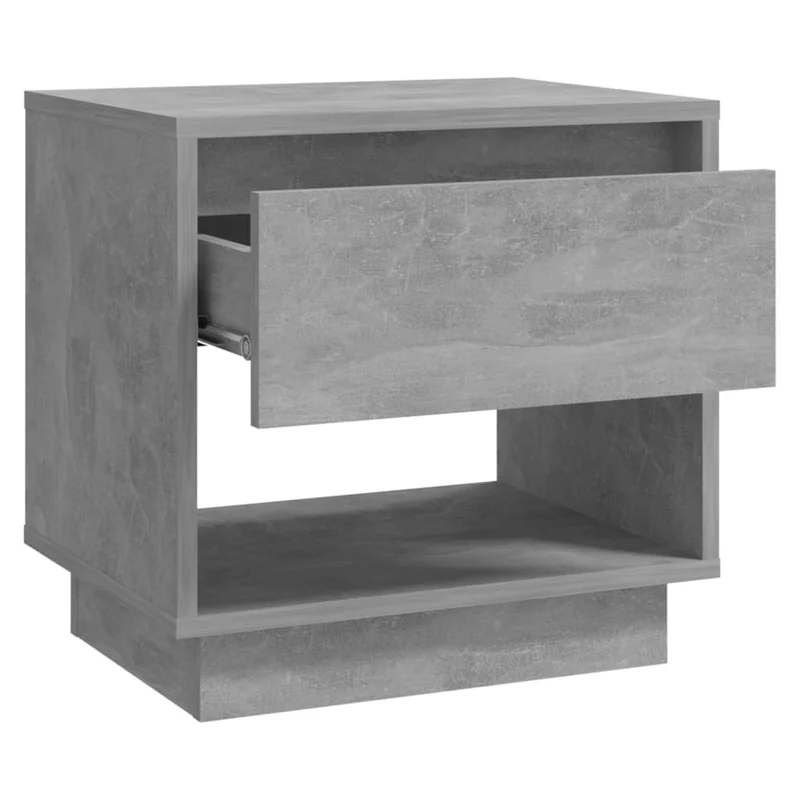 Lot de 2 tables de chevet avec tiroirs et étagère 45 x 34 x 44 cm bois d'ingénierie gris DEC035402