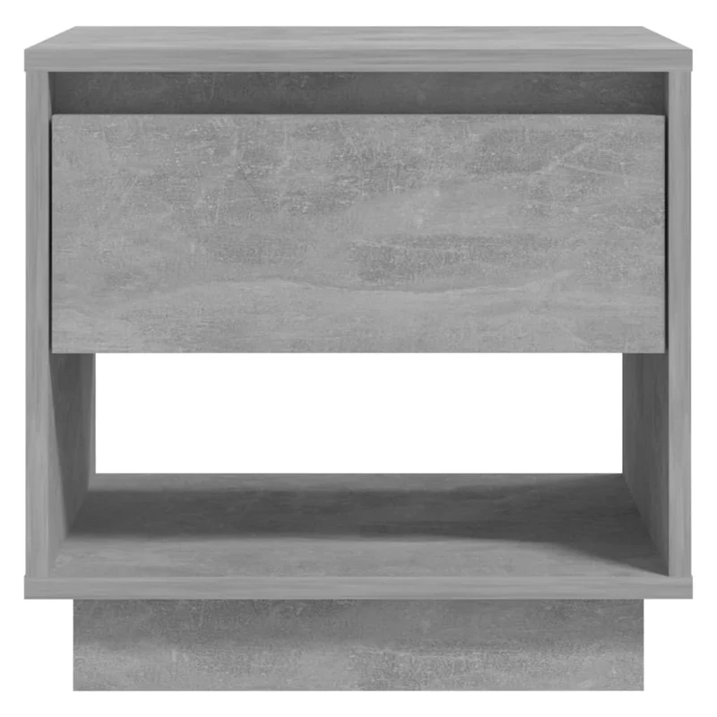 Lot de 2 tables de chevet avec tiroirs et étagère 45 x 34 x 44 cm bois d'ingénierie gris DEC035402
