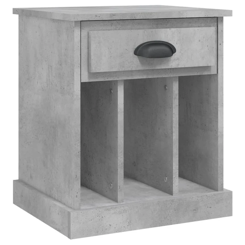 Lot de 2 tables de chevet avec tiroir et 3 compartiments 43 x 36 x 50 cm bois d'ingénierie gris DEC035399