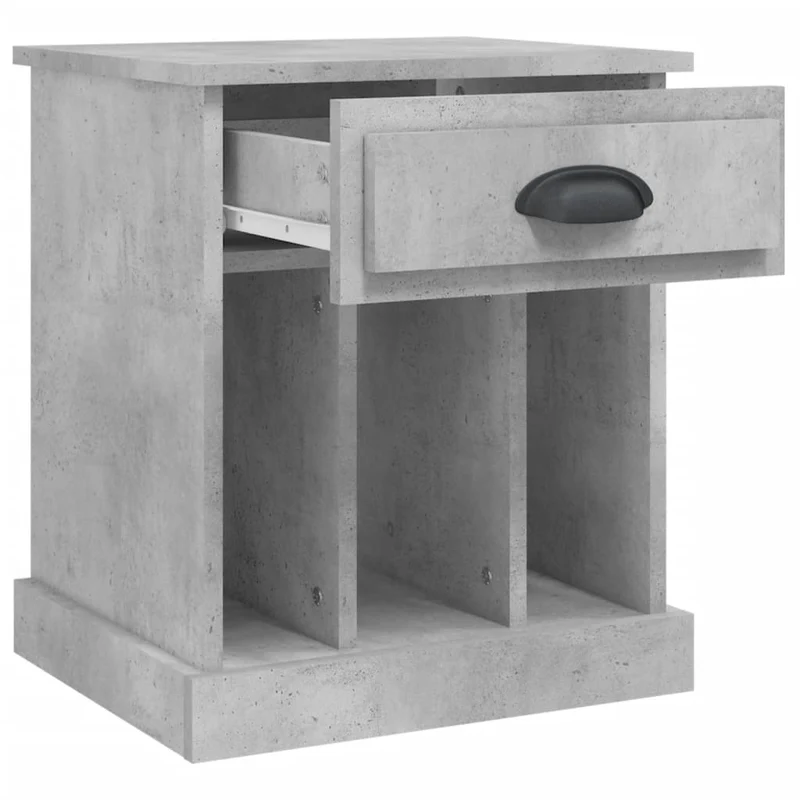 Lot de 2 tables de chevet avec tiroir et 3 compartiments 43 x 36 x 50 cm bois d'ingénierie gris DEC035399