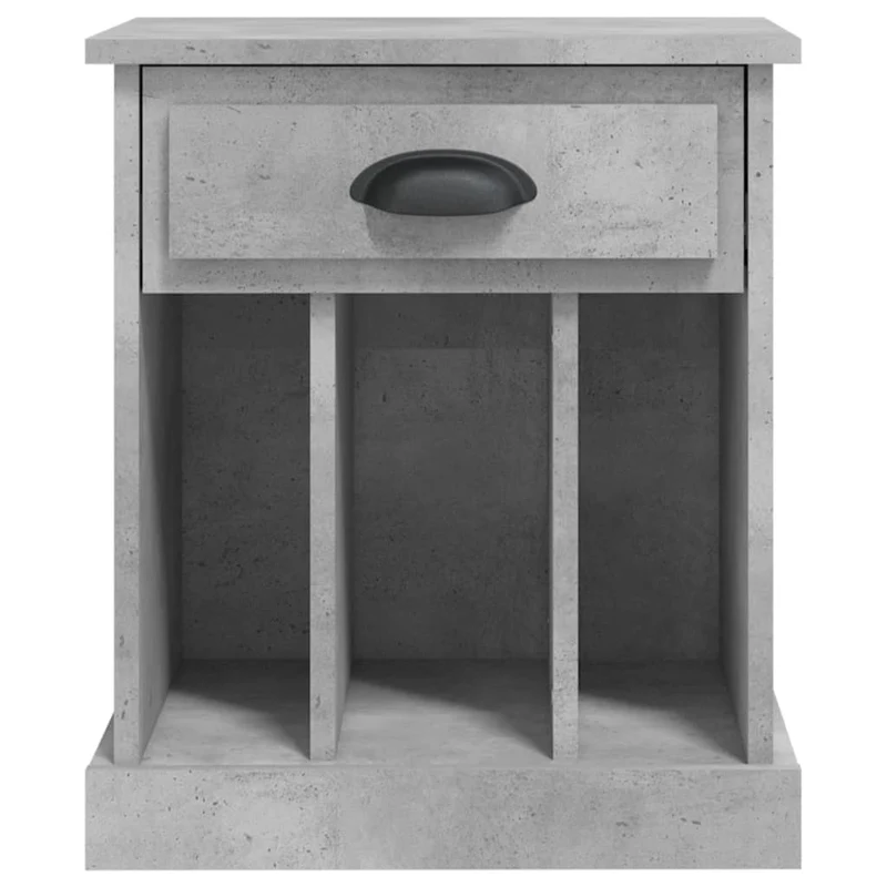 Lot de 2 tables de chevet avec tiroir et 3 compartiments 43 x 36 x 50 cm bois d'ingénierie gris DEC035399
