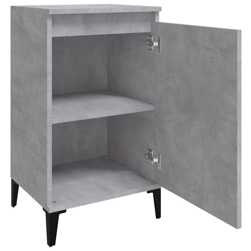 Lot de 2 tables de chevet avec compartiment avec porte 40 x 35 x 70 cm bois d'ingénierie gris DEC035386