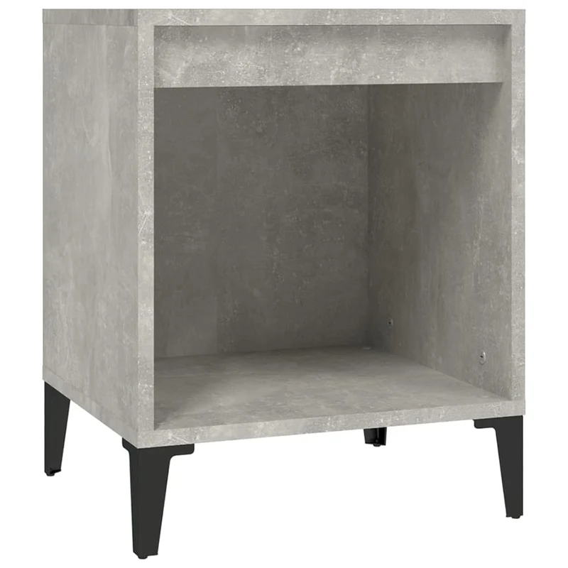 Lot de 2 tables de chevet avec compartiment ouvert 40 x 35 x 50 cm bois d'ingénierie gris DEC035362