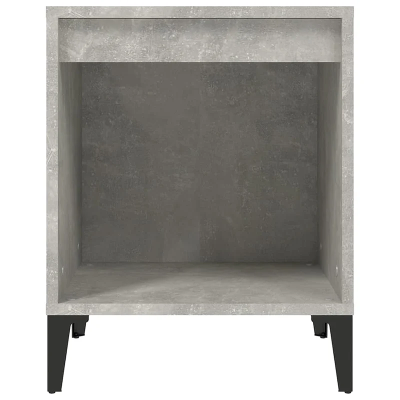 Lot de 2 tables de chevet avec compartiment ouvert 40 x 35 x 50 cm bois d'ingénierie gris DEC035362