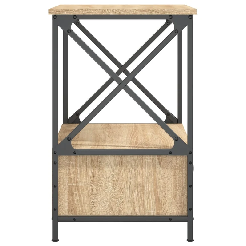 Lot de 2 tables de chevet avec tiroir et étagère 50 x 41 x 65 cm bois ingénierie couleur chêne DEC035293