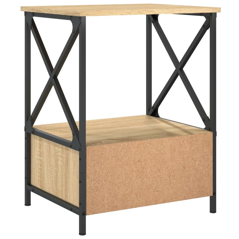 Lot de 2 tables de chevet avec tiroir et étagère 50 x 41 x 65 cm bois ingénierie couleur chêne DEC035293