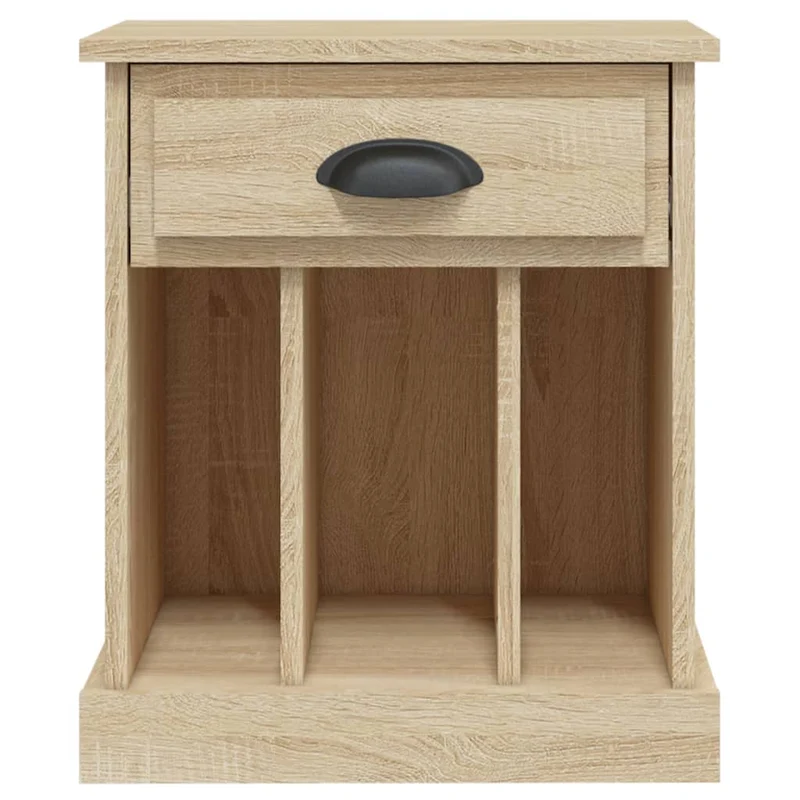 Lot de 2 tables de chevet avec tiroir et 3 compartiments 43 x 36 x 50 cm bois d'ingénierie couleur chêne DEC035288