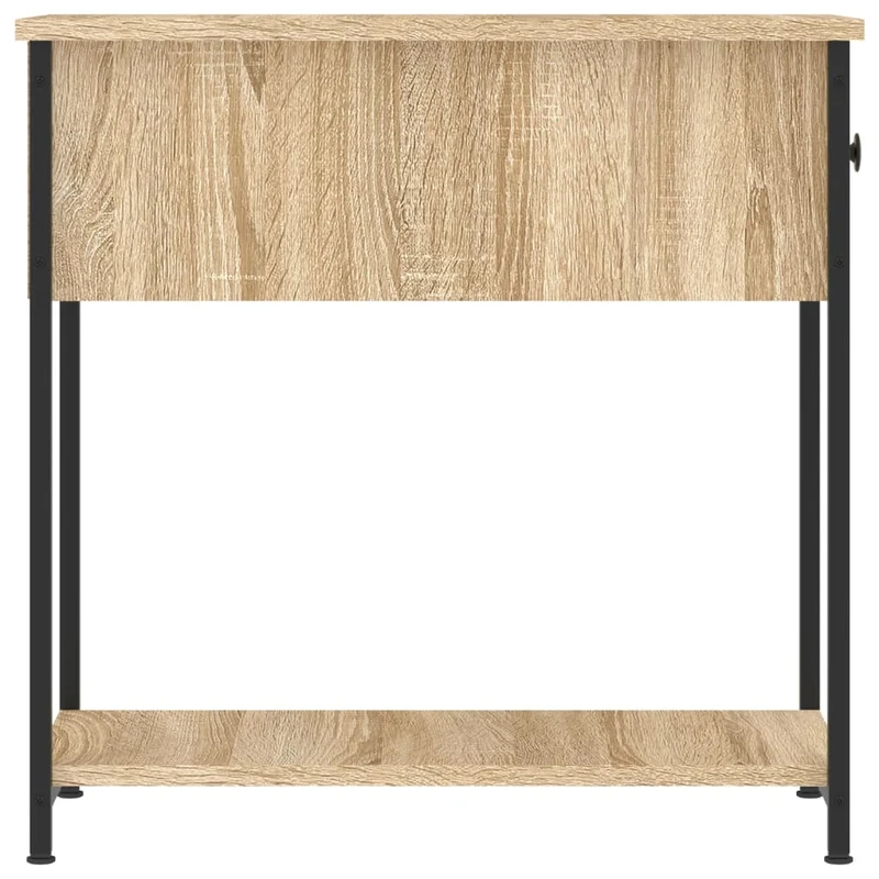 Lot de 2 tables de chevet avec tiroirs et étagère 30 x 60 x 60 cm bois ingénierie couleur chêne et fer DEC035218