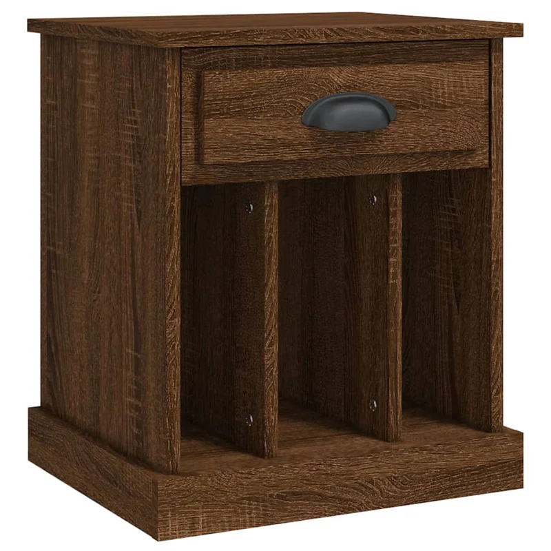 Lot de 2 tables de chevet avec tiroir et 3 compartiments 43 x 36 x 50 cm bois d'ingénierie marron DEC035205