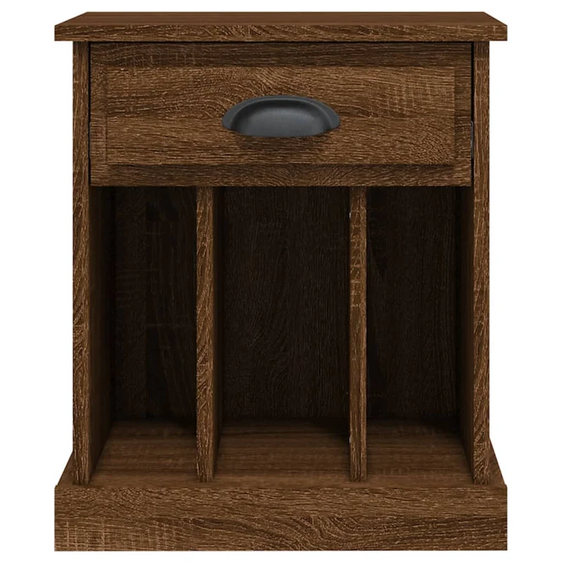 Lot de 2 tables de chevet avec tiroir et 3 compartiments 43 x 36 x 50 cm bois d'ingénierie marron DEC035205