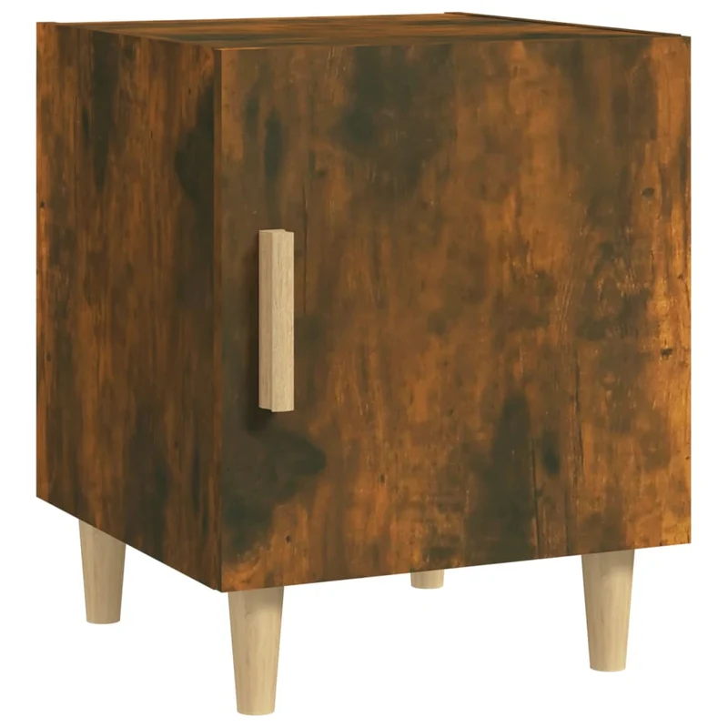 Lot de 2 tables de chevet avec compartiment avec porte 40 x 40 x 50 cm en bois d'ingénierie marron DEC035154