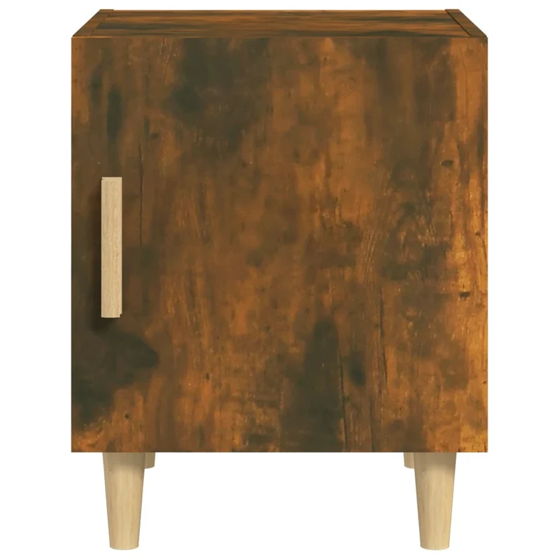 Lot de 2 tables de chevet avec compartiment avec porte 40 x 40 x 50 cm en bois d'ingénierie marron DEC035154