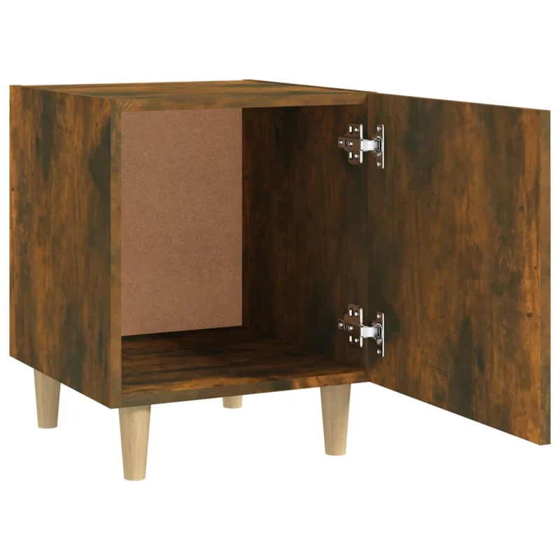 Lot de 2 tables de chevet avec compartiment avec porte 40 x 40 x 50 cm en bois d'ingénierie marron DEC035154