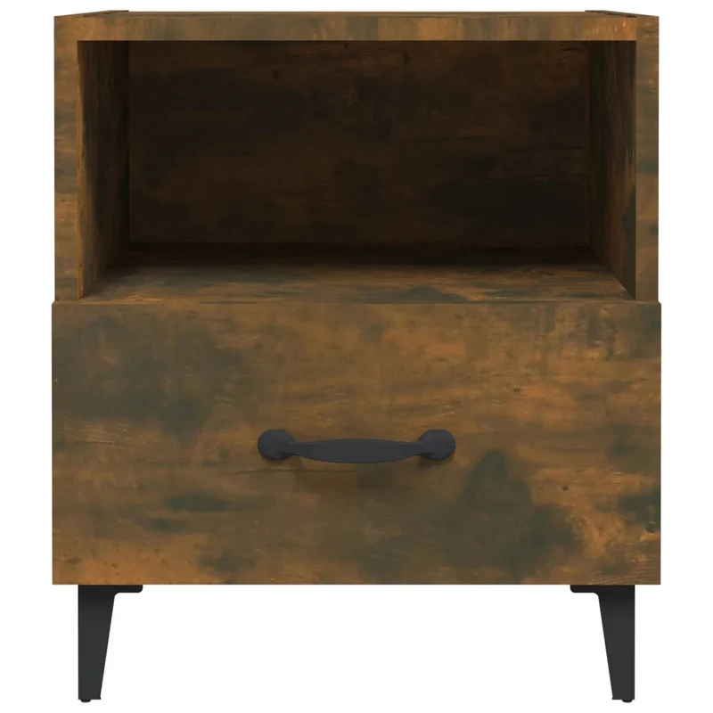 Lot de 2 tables de chevet 40 x 35 x 47,5 cm avec tiroir et compartiment ouvert en bois d'ingénierie marron DEC035152