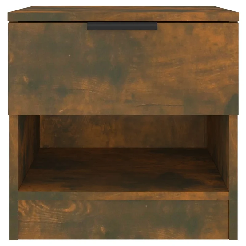 Lot de 2 tables de chevet avec tiroir et compartiment ouvert 40 x 39 x 40 cm en bois d'ingénierie marron DEC035149