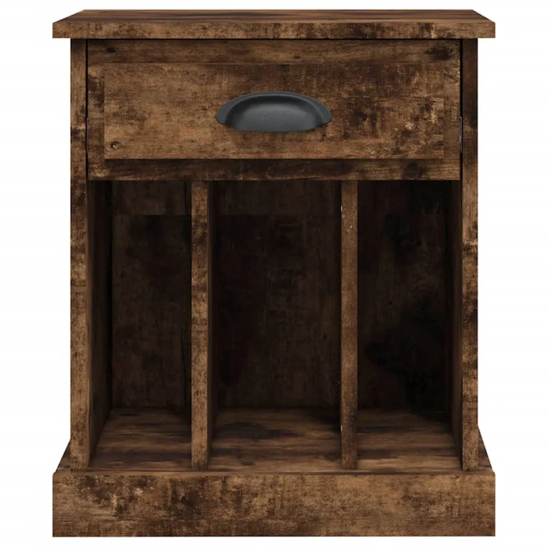 Lot de 2 tables de chevet avec tiroir et 3 compartiments 43 x 36 x 50 cm bois d'ingénierie marron DEC035139