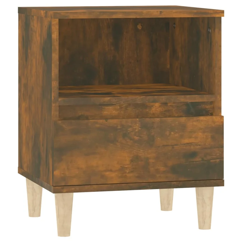 Lot de 2 tables de chevet avec tiroir et compartiment ouvert 40 x 35 x 50 cm bois d'ingénierie marron DEC035090