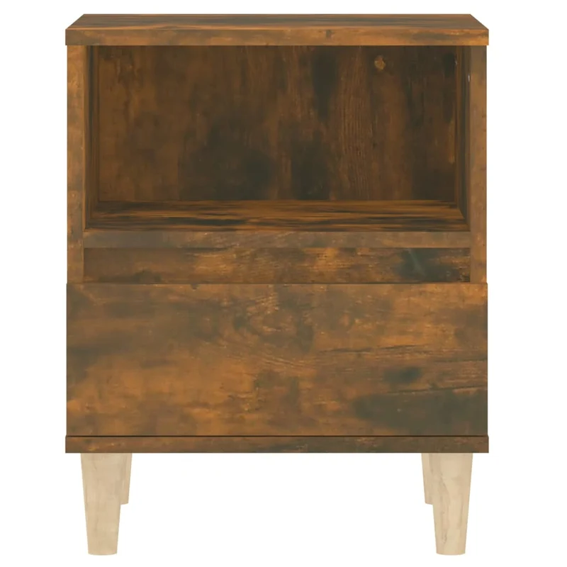 Lot de 2 tables de chevet avec tiroir et compartiment ouvert 40 x 35 x 50 cm bois d'ingénierie marron DEC035090