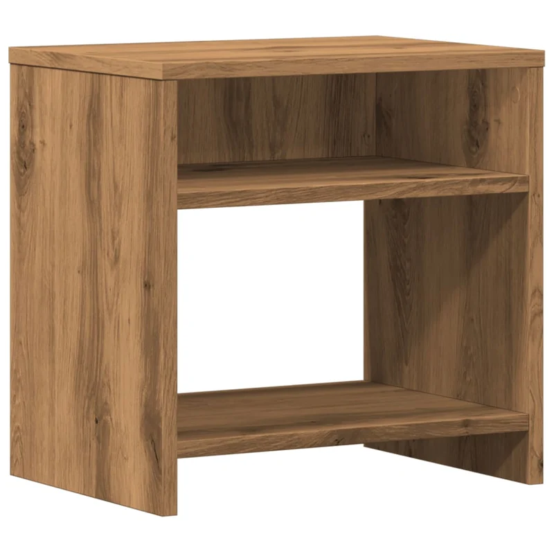 Lot de 2 tables de chevet avec deux compartiments 40 x 30 x 40 cm en bois d'ingénierie couleur chêne DEC035055