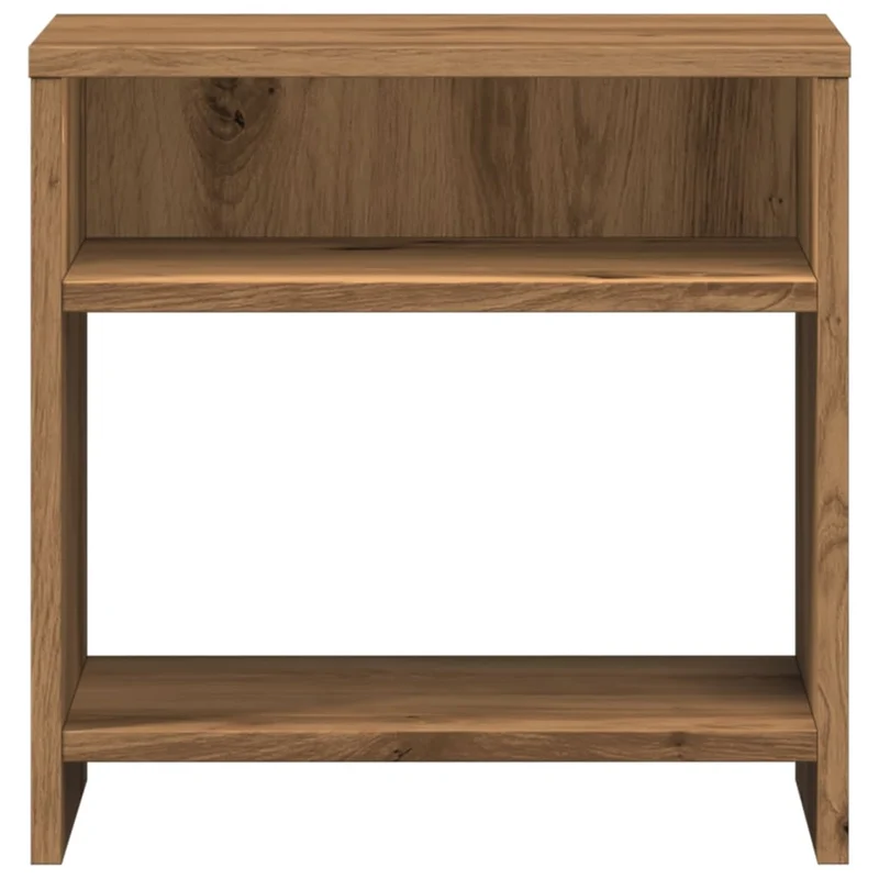 Lot de 2 tables de chevet avec deux compartiments 40 x 30 x 40 cm en bois d'ingénierie couleur chêne DEC035055