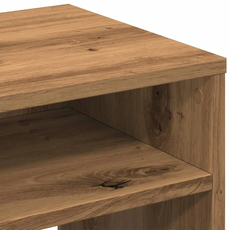 Lot de 2 tables de chevet avec deux compartiments 40 x 30 x 40 cm en bois d'ingénierie couleur chêne DEC035055