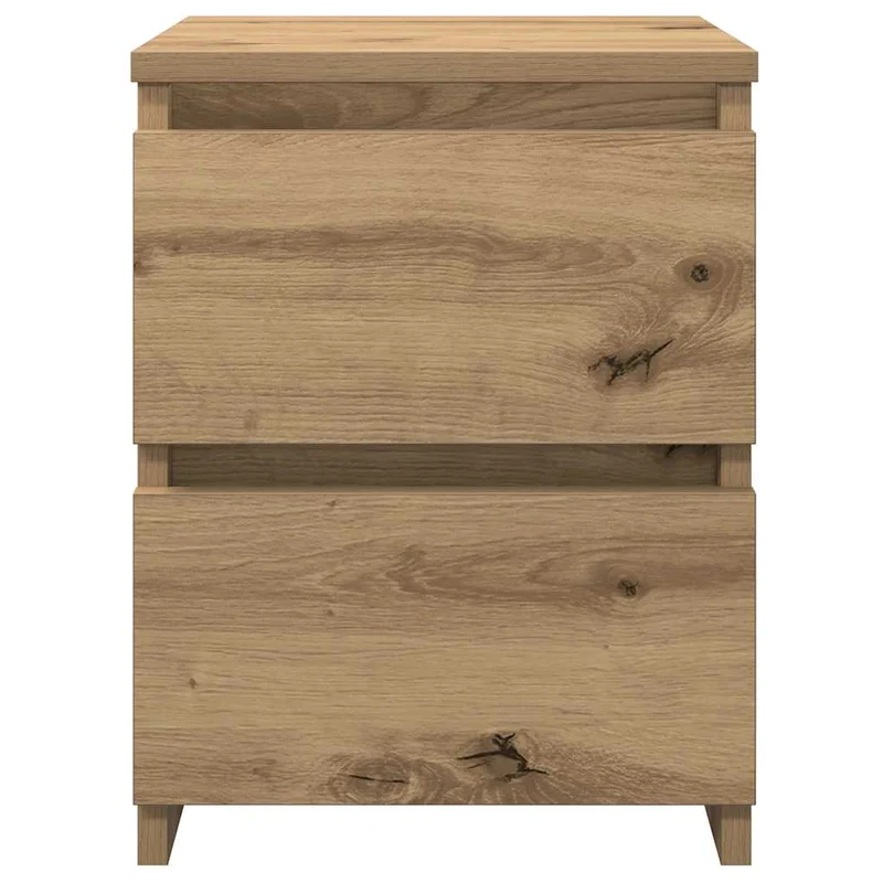 Lot de 2 tables de chevet avec deux tiroirs 30 x 30 x 40 cm en bois d'ingénierie couleur chêne DEC035053