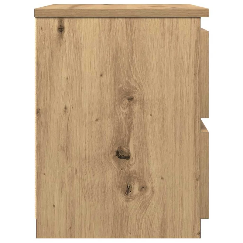 Lot de 2 tables de chevet avec deux tiroirs 30 x 30 x 40 cm en bois d'ingénierie couleur chêne DEC035053